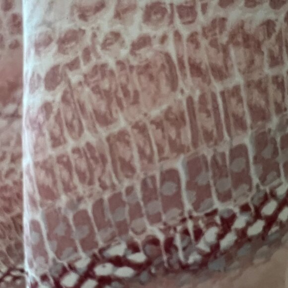 White House Black Market Rectangular Silk Scarf in shades of Ivory, Pink & Gray - Picture 4 of 14